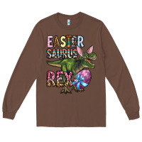 Chestnut Easter Saurus Rex Long Sleeve Tee - OliviaCreatesArt
