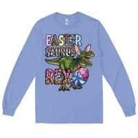 Colony Blue Easter Saurus Rex Long Sleeve Tee - OliviaCreatesArt