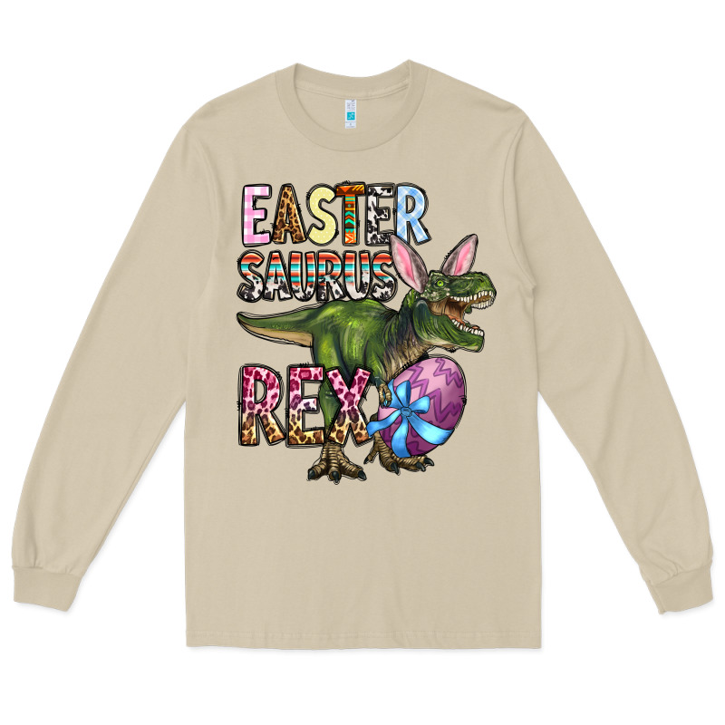Easter Saurus Rex Long Sleeve Tee by OliviaCreatesArt | Teevron