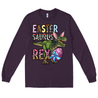Plum Easter Saurus Rex Long Sleeve Tee - OliviaCreatesArt