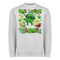 Heather Grey one lucky teacher Heavyweight Sweatshirt - Artiststas
