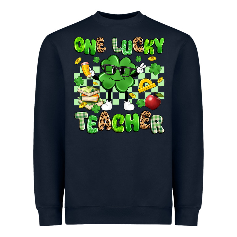 One Lucky Teacher Heavyweight Sweatshirt by Artiststas | Teevron