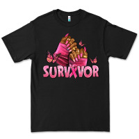 Black Breast Cancer survivor afro nails Premium Tee - NancyCooperArtShop
