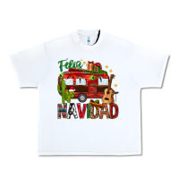 White Feliz Navidad Christmas Mexico Urban Heavy Tee - HowdyJamesFarm