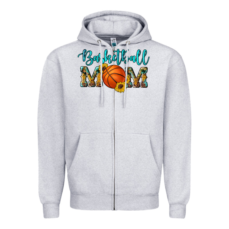 Western Leopard Camouflage Sunflowers Glitter Mom Basketball Zipper Hoodie by Artiststas | Teevron