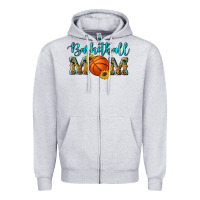 Heather Grey western leopard camouflage sunflowers glitter mom basketball Zipper Hoodie - Artiststas