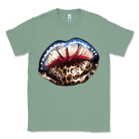 Sage American lip leopard 4th of july Classic Tee - HowdyJamesFarm