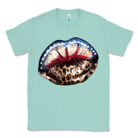 Seafoam American lip leopard 4th of july Classic Tee - HowdyJamesFarm