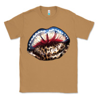 Toasted Coconut American lip leopard 4th of july Classic Tee - HowdyJamesFarm