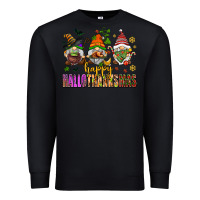 Black happy hallothanksmas gnomes Premium Sweatshirt - AdoDesignShop