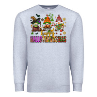 Heather Grey happy hallothanksmas gnomes Premium Sweatshirt - AdoDesignShop