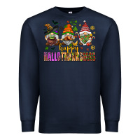 Navy happy hallothanksmas gnomes Premium Sweatshirt - AdoDesignShop