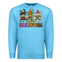 Ocean Blue happy hallothanksmas gnomes Premium Sweatshirt - AdoDesignShop