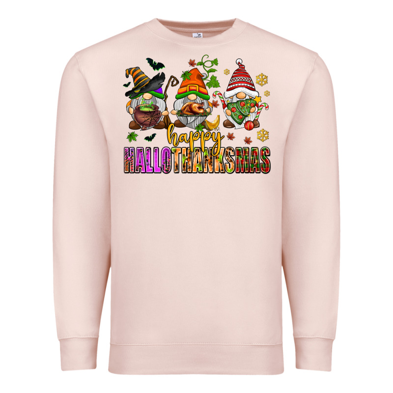 Happy Hallothanksmas Gnomes Premium Sweatshirt by AdoDesignShop | Teevron