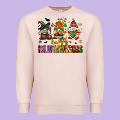 Happy Hallothanksmas Gnomes Premium Sweatshirt Designed By Adodesignshop