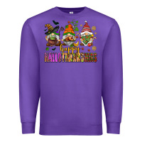Purple happy hallothanksmas gnomes Premium Sweatshirt - AdoDesignShop