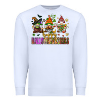 White happy hallothanksmas gnomes Premium Sweatshirt - AdoDesignShop