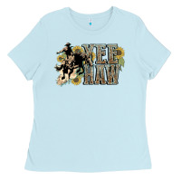 Baby Blue Yee haw Cowboy western Ladies Tee - HowdyJamesFarm
