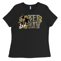 Black Yee haw Cowboy western Ladies Tee - HowdyJamesFarm