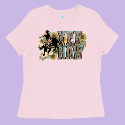 Yee Haw Cowboy Western Ladies Tee Designed By Howdyjamesfarm