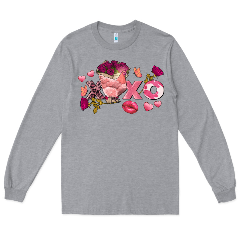Chicken Valentine's Day Xoxo Long Sleeve Tee by FaDigitalArtStudio | Teevron
