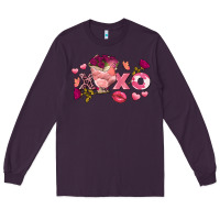 Plum Chicken Valentine's Day xoxo Long Sleeve Tee - FaDigitalArtStudio