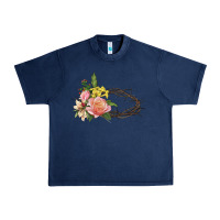 Navy Crown of thorns floral Easter Urban Heavy Tee - CowGirlArtShop