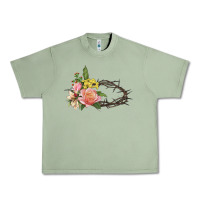 Oil Green Crown of thorns floral Easter Urban Heavy Tee - CowGirlArtShop