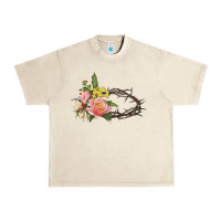 Sandshell Crown of thorns floral Easter Urban Heavy Tee - CowGirlArtShop
