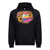 Black books sunflower back to school background Urban Hoodie - AdoDesignShop