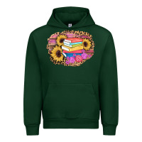 Forest Green books sunflower back to school background Urban Hoodie - AdoDesignShop