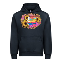 Navy books sunflower back to school background Urban Hoodie - AdoDesignShop