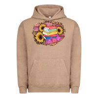 Pigment Burro books sunflower back to school background Urban Hoodie - AdoDesignShop