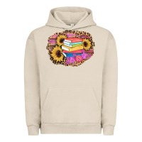 Pigment French Oak books sunflower back to school background Urban Hoodie - AdoDesignShop