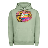 Pigment Oil Green books sunflower back to school background Urban Hoodie - AdoDesignShop
