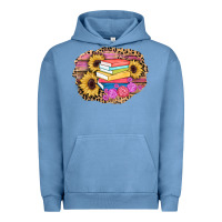 Pigment Pebble Blue books sunflower back to school background Urban Hoodie - AdoDesignShop