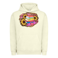 Pigment Pistachio books sunflower back to school background Urban Hoodie - AdoDesignShop
