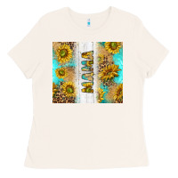 Bone western mother's day mama with turquoise and sunflowers and leopard tu Ladies Tee - TumblerDesignByShophia