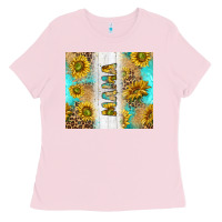 Western Mother's Day Mama With Turquoise And Sunflowers And Leopard Tu Ladies Tee | Teevron