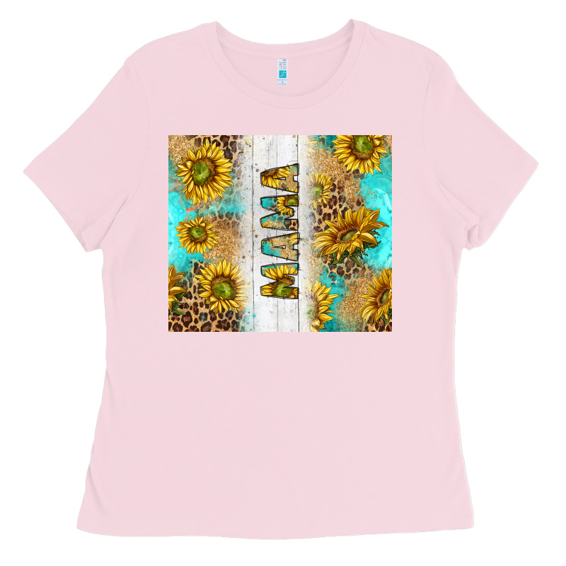 Western Mother's Day Mama With Turquoise And Sunflowers And Leopard Tu Ladies Tee by TumblerDesignByShophia | Teevron