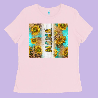 Western Mother's Day Mama With Turquoise And Sunflowers And Leopard Tu Ladies Tee Designed By Tumblerdesignbyshophia