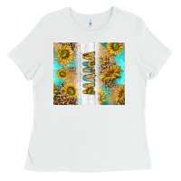 White western mother's day mama with turquoise and sunflowers and leopard tu Ladies Tee - TumblerDesignByShophia