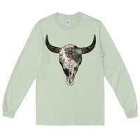 Matcha Cowhide Bull Skull Long Sleeve Tee - Jasminsmagicworld