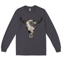 Smoke Cowhide Bull Skull Long Sleeve Tee - Jasminsmagicworld