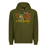 Army Green Love Camping Premium Hoodie - CowhideDigitalArt