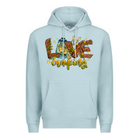 Blue Mist Love Camping Premium Hoodie - CowhideDigitalArt