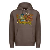 Coffee Love Camping Premium Hoodie - CowhideDigitalArt