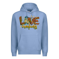 Colony Blue Love Camping Premium Hoodie - CowhideDigitalArt
