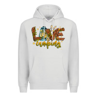 Dove Grey Love Camping Premium Hoodie - CowhideDigitalArt