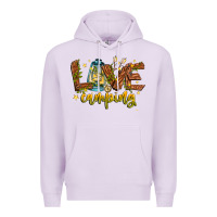 Lilac Love Camping Premium Hoodie - CowhideDigitalArt